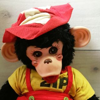 A102 Vintage Rushton Zip Zippy Monkey Plush 20 