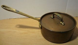 Vintage Cop R Chef 8 " Sauce Pan W/lid All - Clad Copper Stainless Steel Heavy