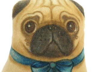 Vtg Hand Painted Pug Dog Doll Stuffed Animal Theorem Velvet Signed Ooak Folk Art