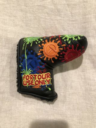 Scotty Cameron Mid - Mallet Ftuo Circle T “paint Splash” Headcover - Black - Rare