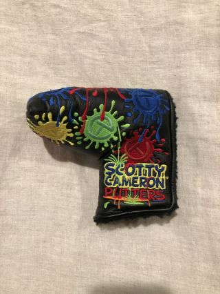 Scotty Cameron Mid - Mallet FTUO Circle T “Paint Splash” Headcover - Black - Rare 2