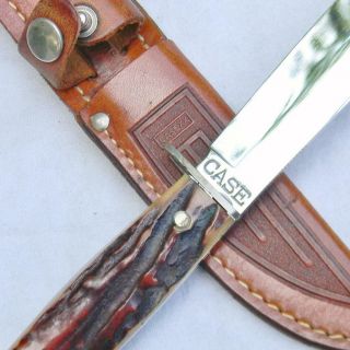 CASE XX USA vintage 1940th 366 - 4 stag hunting knife,  orig sheath MINT; rare type 3