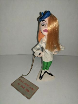 1960’s Vintage Kreiss Psycho Ceramics Figurine Beat Nik Girl 77 Sunset Strip