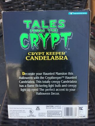 Vintage 1996 Crypt Keeper Candelabra Tales From The Crypt Halloween W Box 3