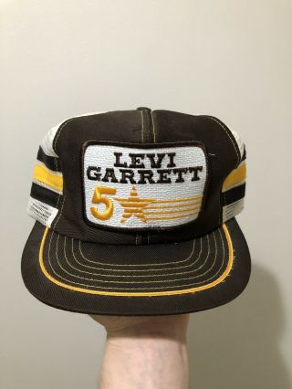 Nwot Vintage 70s 80s Levi Garrett Patch 3 Stripe Mesh Snapback Trucker Hat Usa