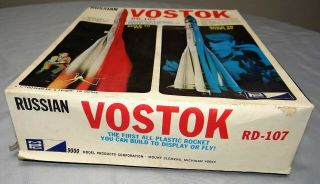 Vtg MPC Russian VOSTOK RD - 107 1/100 Scale Model Rocket Kit Build Fly Display 70s 4