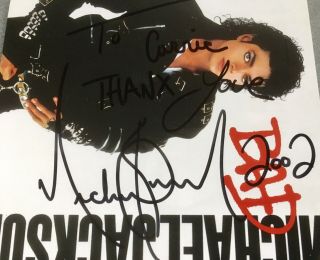 Michael Jackson Signed Bad Album Signed Twice Rare
