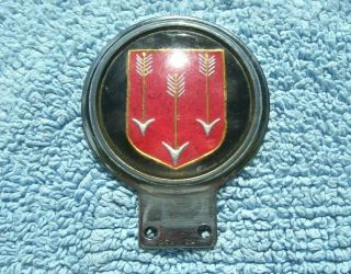 Vintage 1950s Three Arrows In Shield Car Badge - Old Heraldic Crest Auto Emblem