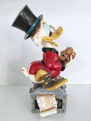 Extremely Rare Walt Disney Scrooge McDuck on Treasure Chest Figurine Statue 4
