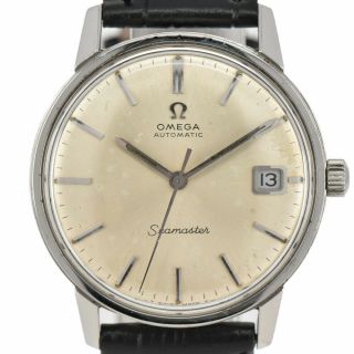 Auth Omega Vintage Seamaster Date Stainless/leather Automatic Mens Watch G 83804