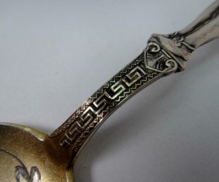 Antique Sterling Silver Souvenir Spoon Full Figural INDIAN Handle,  Duluth Minn. 4