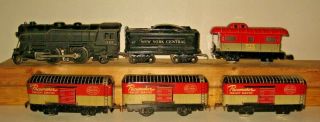 Vintage Marx Trains Engine 999 & Nyc Tender & 4 Freight Cars 174595 Lt3