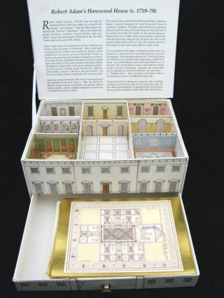 Vtg Harewood House 3D Card Box Postcards Storage Architect Robert Adam Yorkshire 3