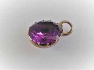 Vintage 9ct And Amethyst Pendant Charm