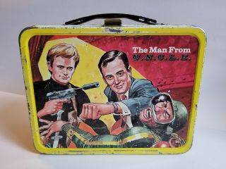 1966 The Man From U.  N.  C.  L.  E.  Vintage Metal Lunch Box and Thermos Spy UNCLE 1960s 2