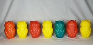 Vintage Retro 13 ' Blow Mold Owls Patio RV Glamping Party Lights String of 7 4