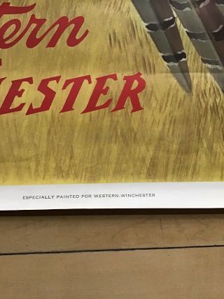 1955 Western - Winchester Pheasant Lithograph 28x42 Poster Litho Print