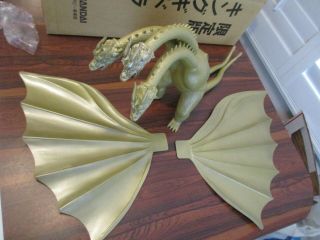 VINTAGE KING GHIDORAH - BANDAI - 1984 - LARGE FIGURE W/ BOX GODZILLA FOE 10