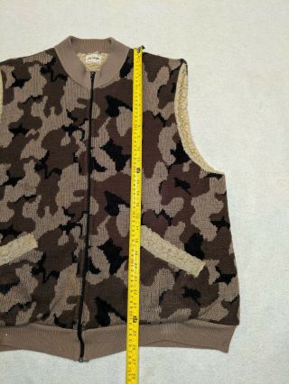 80s Bob Fratzke Winona Camo Sherpa Wool Lined Vest Jacket size XL RARE VINTAGE 3