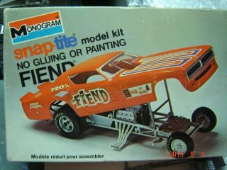 Monogram 1/32 Scale The Fiend Dodge Charger Funny Car Rare Vintage Snap - Tite