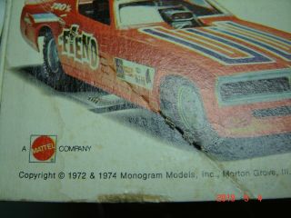 Monogram 1/32 Scale The Fiend Dodge Charger Funny Car Rare Vintage Snap - Tite 2