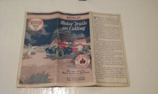 VINTAGE MICHIGAN MOTOR TRAILS ARE CALLING MAP RED CROWN GASOLINE STANDARD OIL CO 4