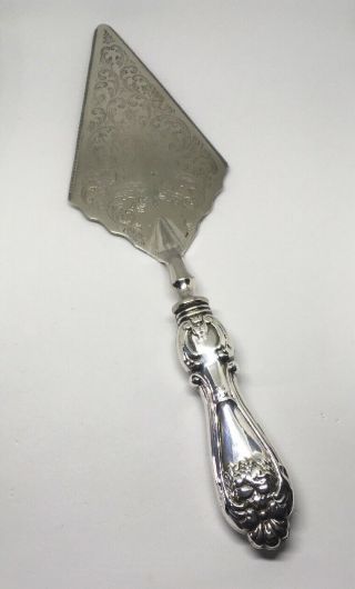 Antique Daimond Sterling Silver Handled Large Pie Cake Server Made In Italy 145g