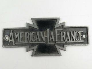 Vintage American Lafrance Medallion Grill Emblem Enamel 8in Long