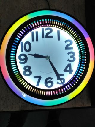 Rare Vtg.  Electric Neon Clock Chasing Rainbow Wurlitzer Jukebox