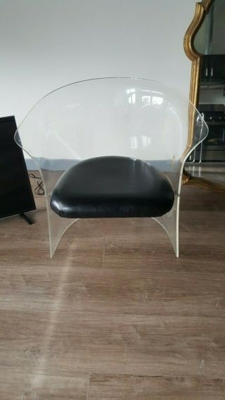 Vintage Mid Century Lucite Plastic Chair Plastic