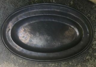 Vintage Old World Pewter Large Oval Platter Marked 95 Sn