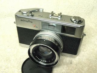 Vintage Minolta HI - MATIC 7S 35mm Camera w/Rokkor PF 45mm f/1.  8.  COLLECTOR QUALITY 7