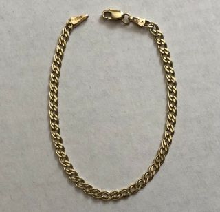 Vintage 14k (. 585) Solid Gold Chain Link Bracelet 3.  7g Look