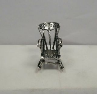 Solid Silver Sterling 800 Miniature Rocking Chair