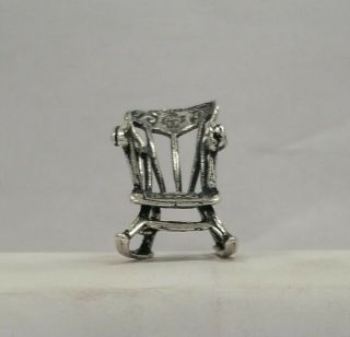 Solid Silver Sterling 800 Miniature Rocking Chair 2