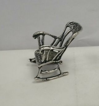 Solid Silver Sterling 800 Miniature Rocking Chair 3