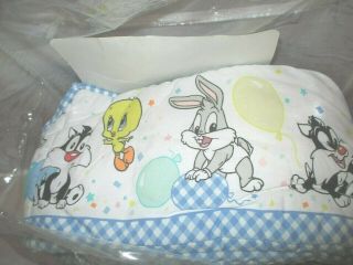 Vintage Baby Looney Tunes Balloon Nursery Crib Blanket Quilt Bumper Pad Bedding 3
