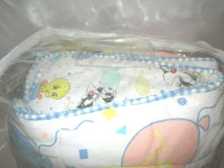 Vintage Baby Looney Tunes Balloon Nursery Crib Blanket Quilt Bumper Pad Bedding 5