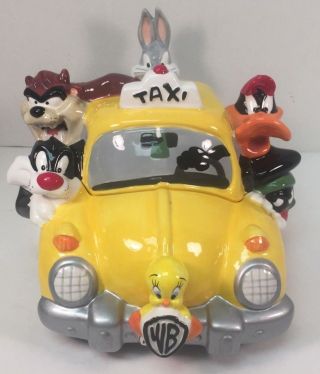 Looney Tunes Cookie Jar Taxi Cab Ceramic Warner Bros 1998 Vintage NYC 2