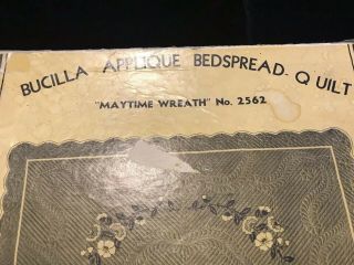 Vintage Bucilla Applique BEDSPREAD - QUILT KIT “MAYTIME WREATH 