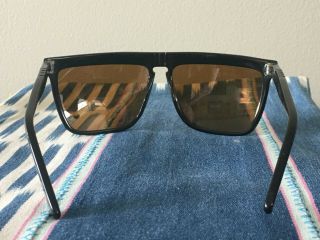 Vintage 1980s Persol Ratti 801 Sunglasses Black Acetate Brown Crystal Italy 4