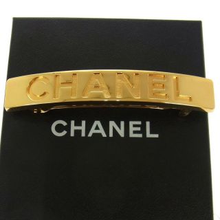 Authentic Chanel Vintage Cc Logos Gold - Tone Hair Barrette 97a France P02931