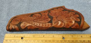 Vintage G.  W.  McKibbin of San Diego carved leather holster S&W K Frame to 6 