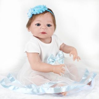 22 " Reborn Baby Doll Lifelike Doll Full Body Silicone Anatomically Girl Toy Gift