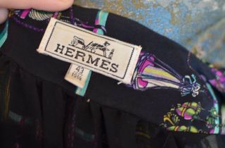 Ultra Rare HERMES 100 Silk parsementerie dress size 43 19 3/6 Appx UK 12 7