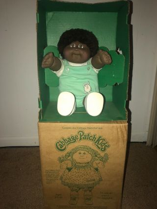 Vtg Black Cabbage Patch Doll.  1st Release (1983).  In Orig Box.  Exc.  Cond