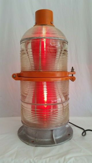 Vintage Aviation Tower Light Beacon Mini Lighthouse Crouse Hinds Fcb12 Cutler Me