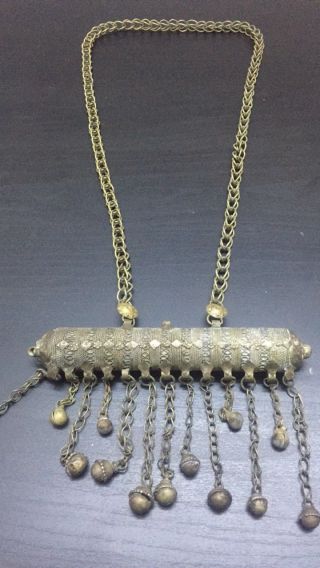 Antique Silver Yemeni Tribal Bedouin Necklace Handmade 155.  73 Grms