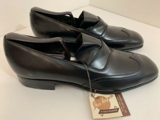 Vintage Johnston & Murphy Aristocraft Black Leather Slip On Loafers Size 9.  5