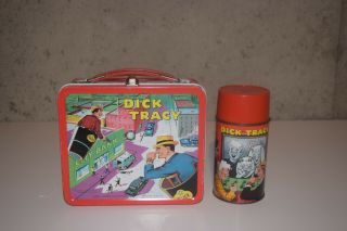 Vintage 1967 Dick Tracy Metal Lunchbox W Thermos Aladdin Usa